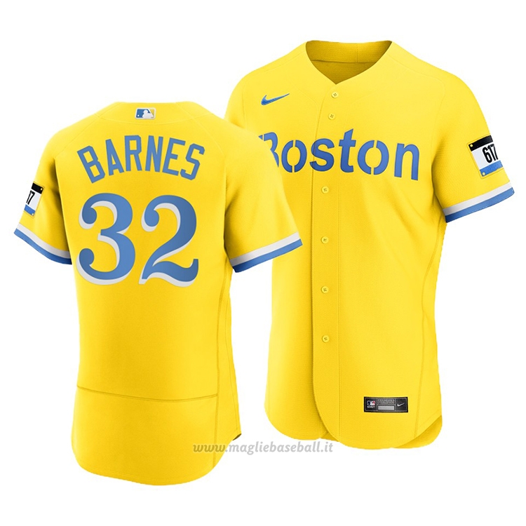 Maglia Baseball Uomo Boston Red Sox Matt Barnes 2021 City Connect Autentico Or